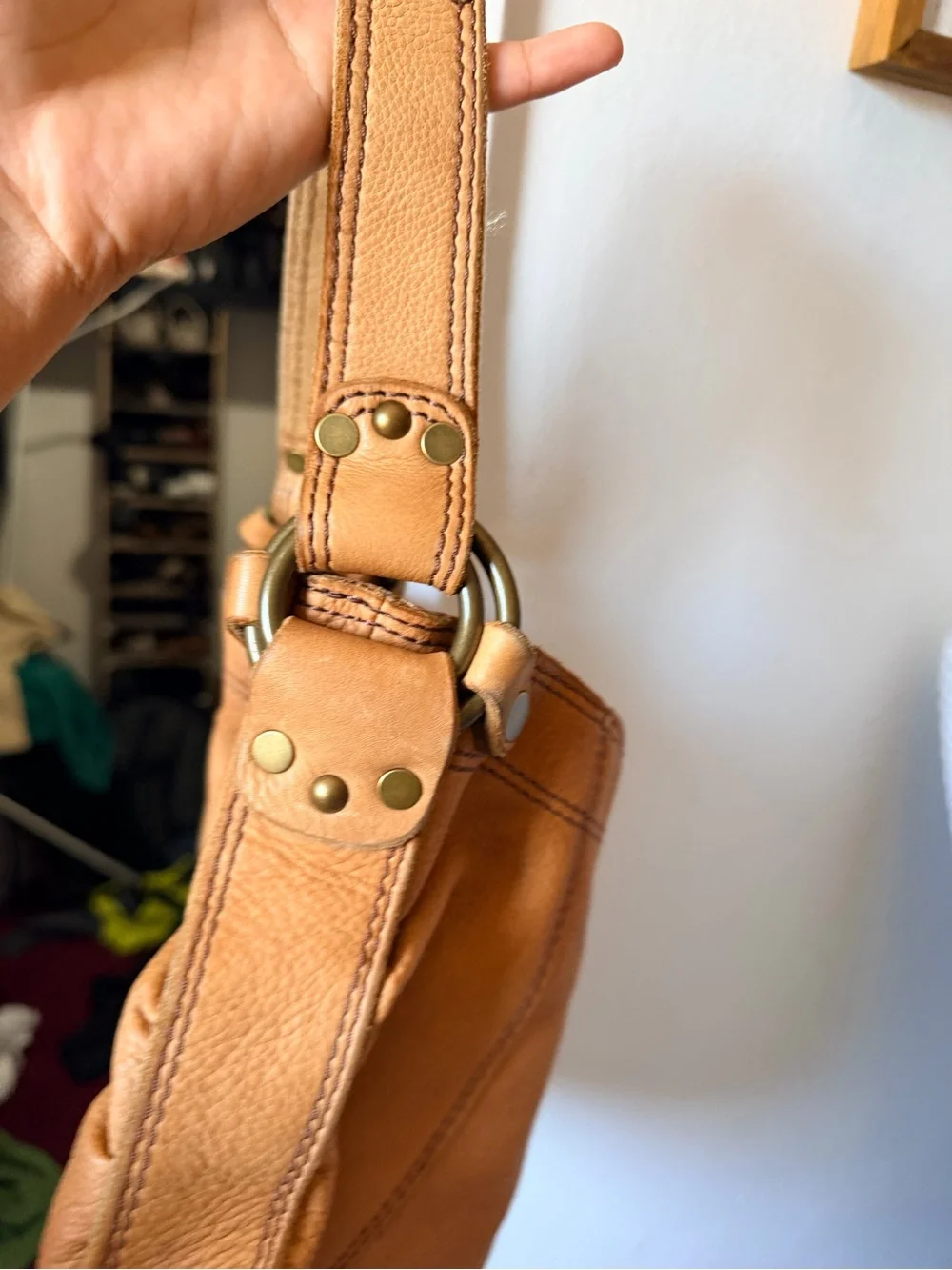 Lucky Brand Cognac Leather Hobo Shoulder Bag